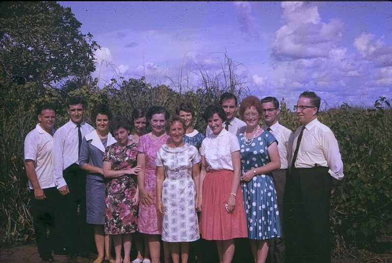 Historic photo of a group of Acre missionaries in Brazil
