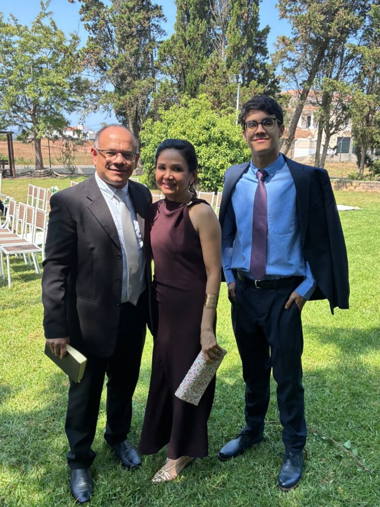 Elias and Eliane with their son in Beja, Portugal