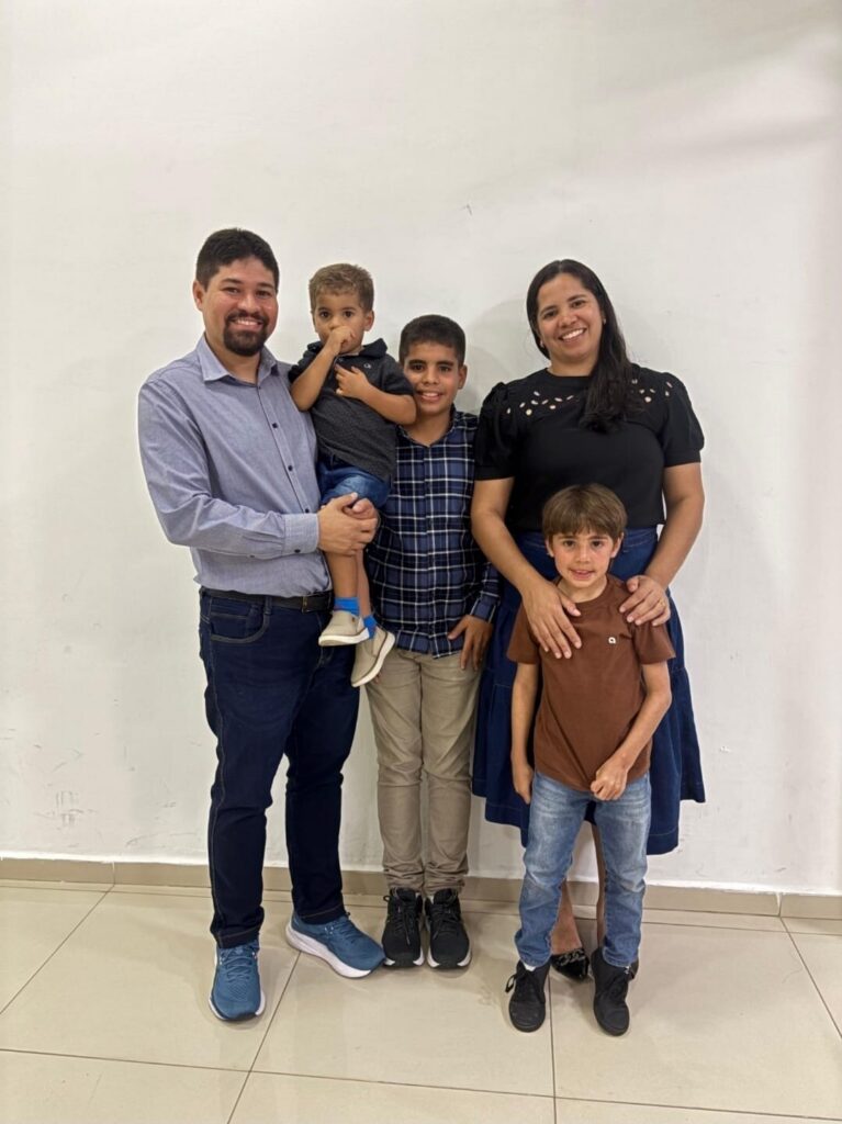 Pastor Diego and Suzane with their three sons in Sousa