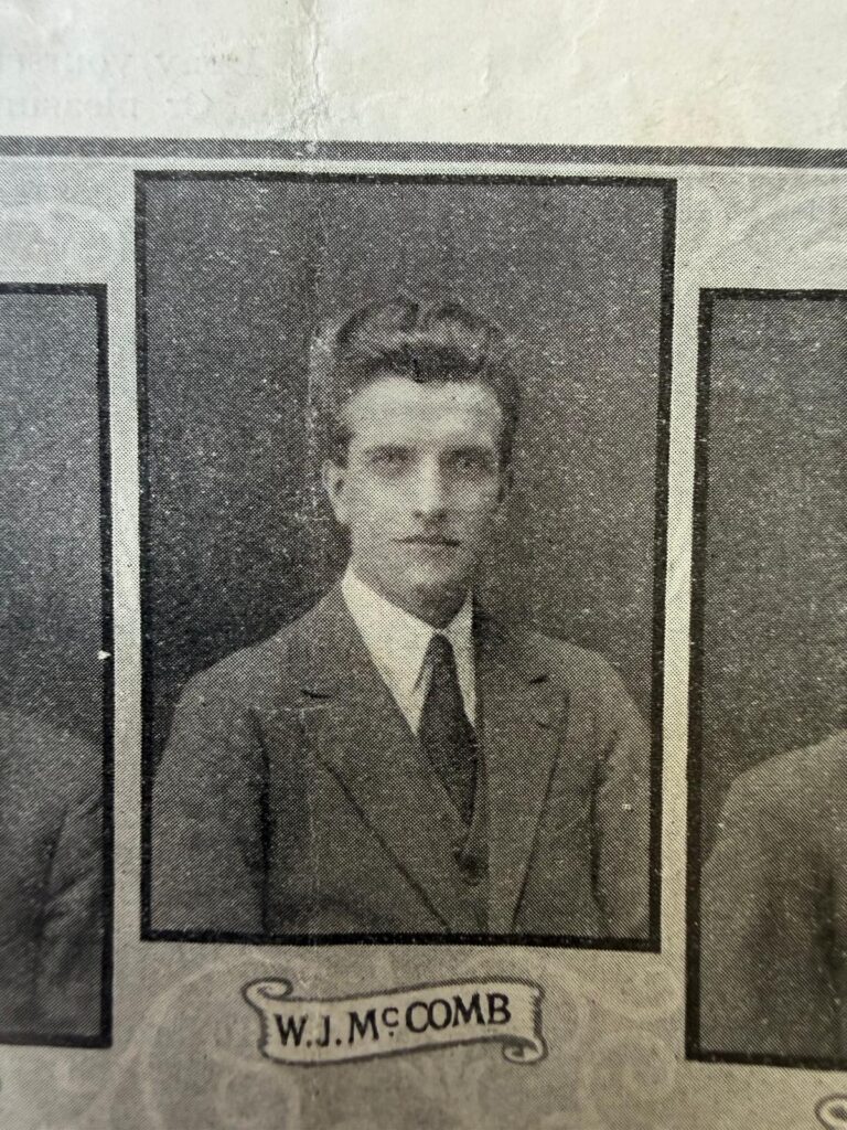 A primeira foto de William McComb ao ser aceito como missionário para o Brasil